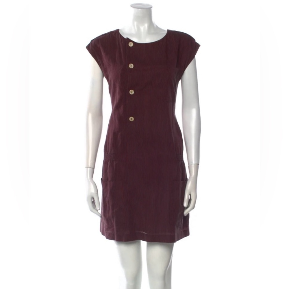 A.P.C. Striped Burgundy Shift Dress